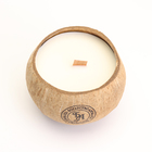 Свеча в кокосе ароматическая, вишня, соевый воск, 8х10 см, в коробке - фото 9862269