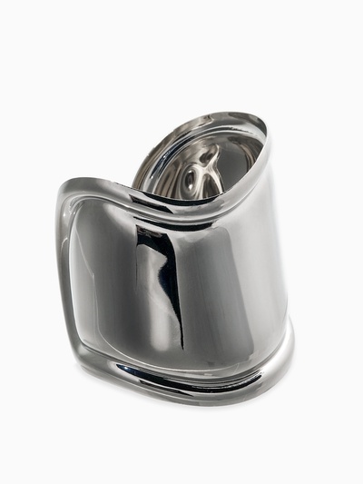 Браслет манжета «Изгиб», цвет серебро