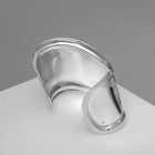 Браслет металл «Манжета» изгиб с полосой, цвет серебро - фото 8714634