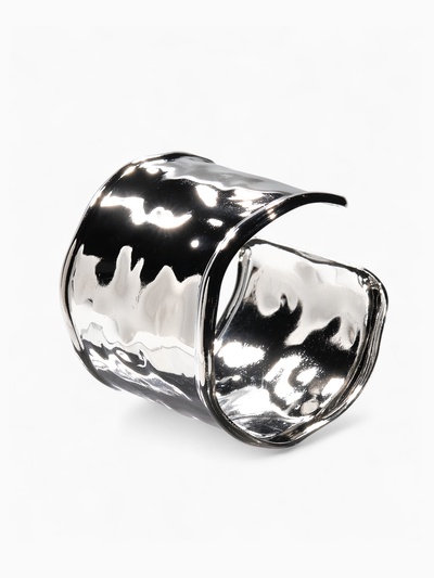 Браслет манжета «Жидкий металл», металл, цвет серебро