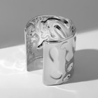Браслет металл «Манжета» с выемками, цвет серебро - фото 8714638