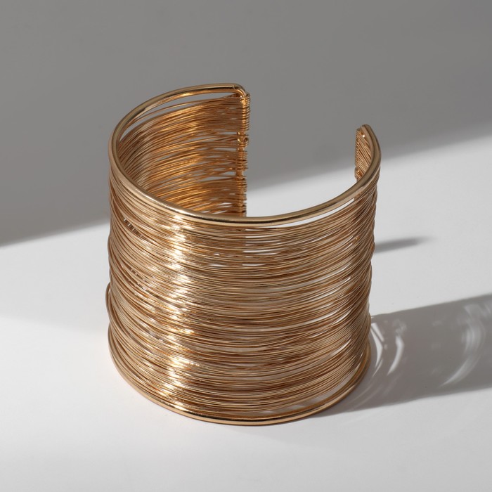 Браслет манжета «Нити», металл, цвет золото - Фото 1