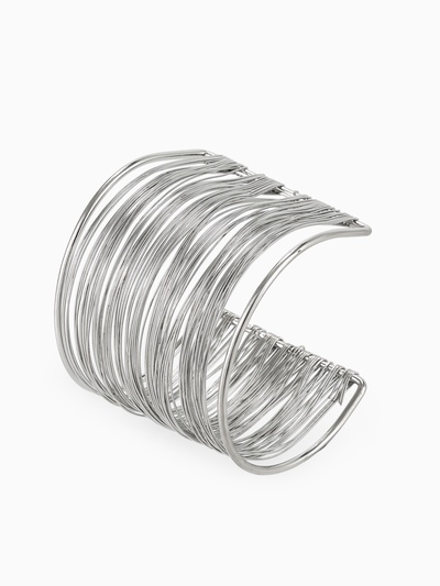 Браслет «Манжета» нити, цвет серебро