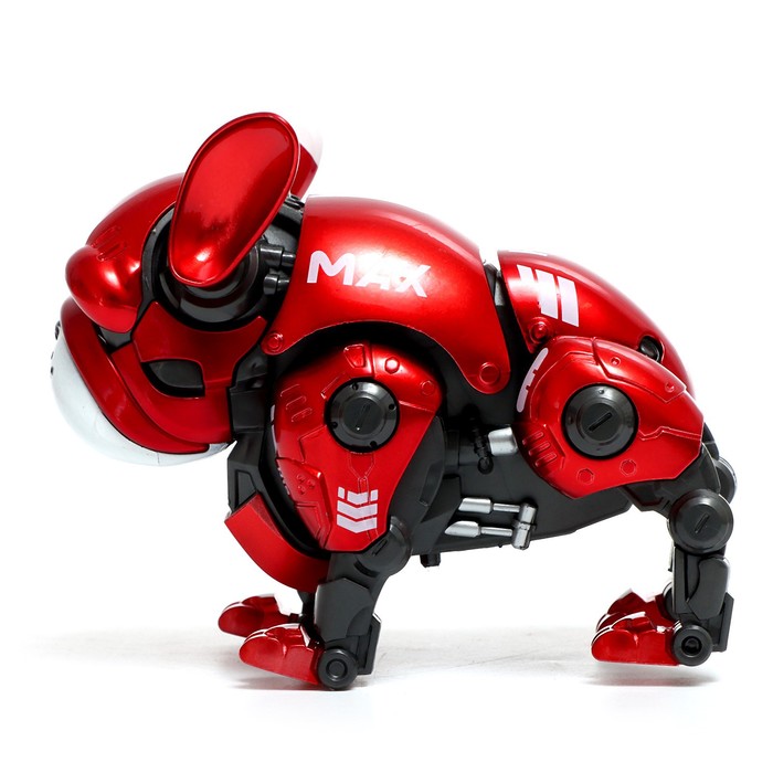 Робот-собака «Макс», световые, звуковые эффекты, металлический, цвет красный