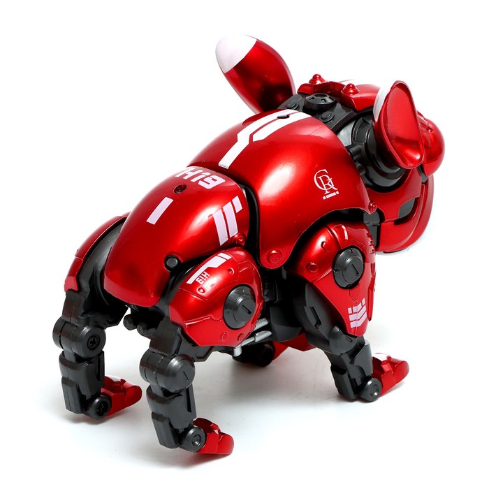 Робот-собака «Макс», световые, звуковые эффекты, металлический, цвет красный