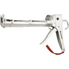 Пистолет для герметика Matrix 88640, полуоткрытый, хром, зубчатый шток, 310 мл, 7 мм - фото 297177147
