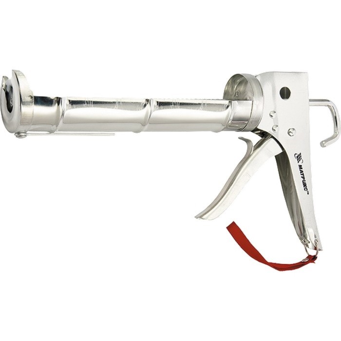 Пистолет для герметика Matrix 88640, полуоткрытый, хром, зубчатый шток, 310 мл, 7 мм - Фото 1