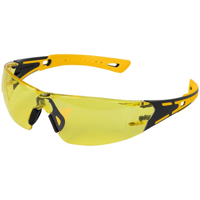 Очки защитные Denzel 89192, открытые, поликарбонатные, желтая линза, 2х комп. дужки - Фото 1