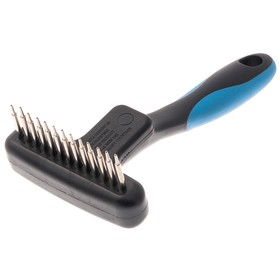 Расчёска-грабли DeLIGHT, плавающих малых, коротких зубьев 22 мм, чёрно-синяя