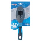 Щетка DeLIGHT массажная, cредняя, металические зубья, чёрно-син - Фото 4