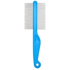 Расчёска DeLIGHT, двухсторонняя 24/37 зубьев 25 мм, пластиковая ручка, голубая - Фото 3