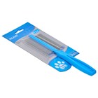 Расчёска DeLIGHT, двухсторонняя 24/37 зубьев 25 мм, пластиковая ручка, голубая - Фото 5