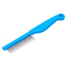 Расчёска DeLIGHT, разнозубая 18/19 зубьев 13/22 мм, пластиковая ручка, голубая - фото 291910345