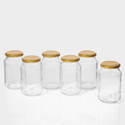 Набор стеклянных банок с крышкой для консервации, ТО-82 мм, 0,9 л, 6 шт - фото 11865261
