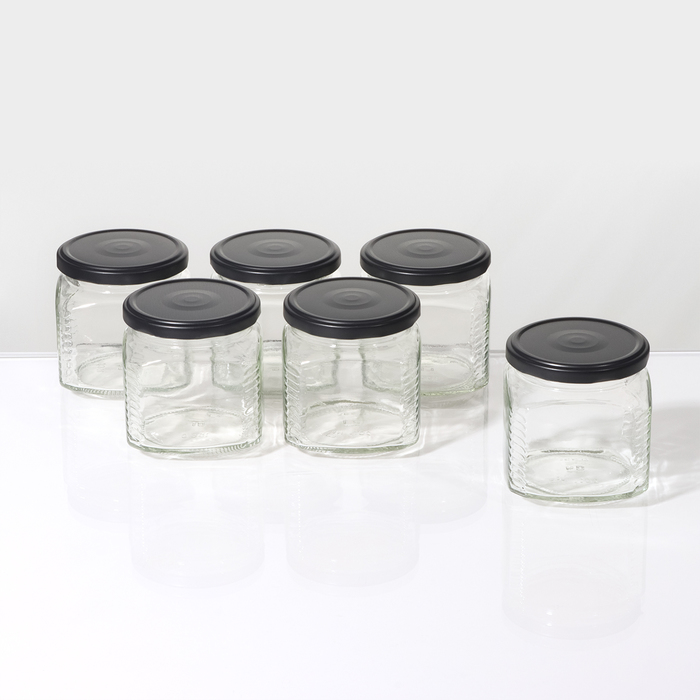 Набор стеклянных банок с крышкой для консервации, ТО-82 мм, для свечей, 0,39 л, 6 шт - Фото 1