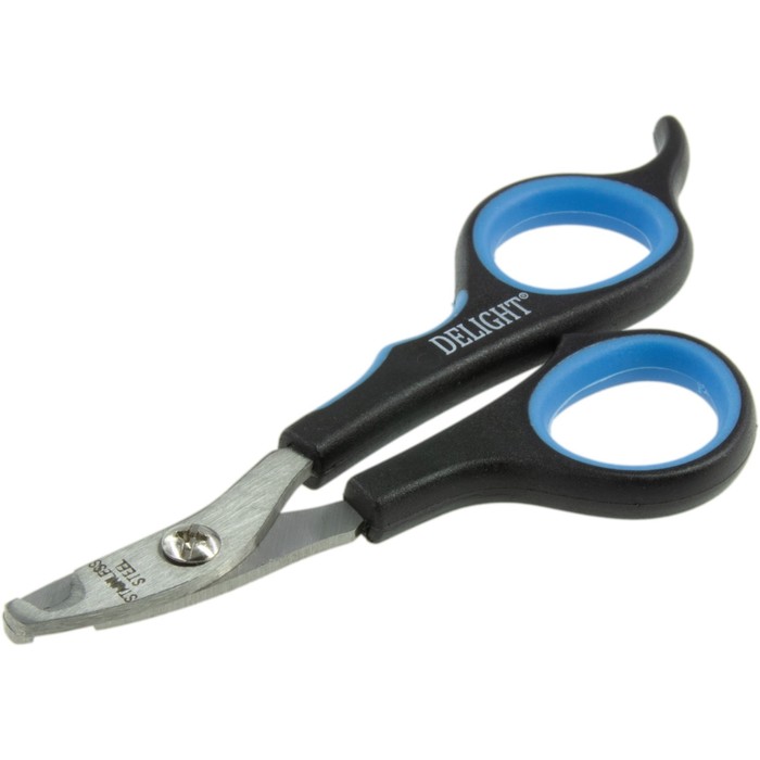 Когтерез-ножницы DeLIGHT, малый, длинные ручки с упором, 9,3 см, чёрно-синий - Фото 1