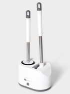 Ёршик для унитаза SAVANNA, силиконовый с щёткой, 18.9×12×40.5 см, белый - Фото 4