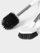 Ёршик для унитаза SAVANNA, силиконовый с щёткой, 18.9×12×40.5 см, белый - Фото 6