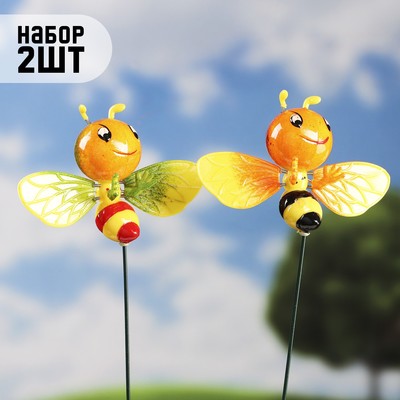 Штекер «Пчелка Жужа», 10×14 см/40 см, набор 2 шт., МИКС