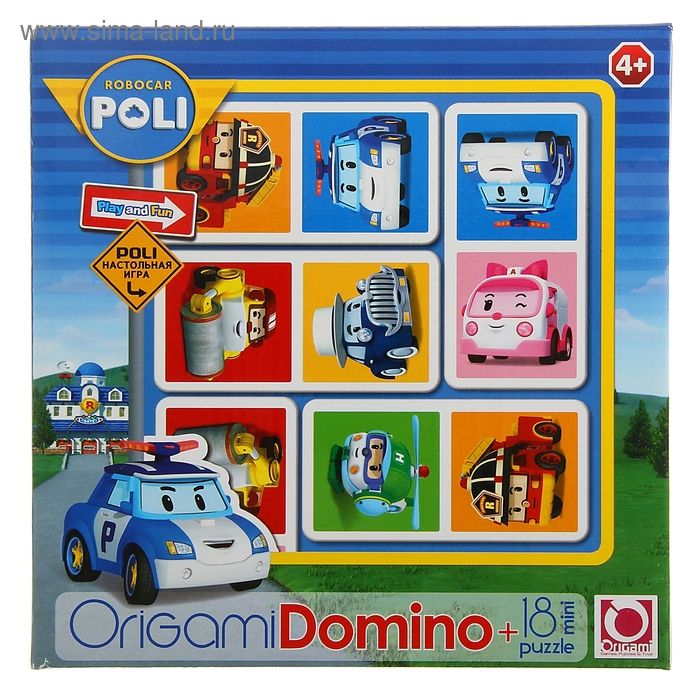 Домино Robocar + мини-пазл на 18 элементов - Фото 1