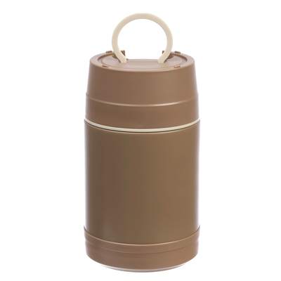 Термос для еды, 1 л, сохраняет тепло до 2 ч, USB-подогрев, нержавеющая сталь, пластик, коричневый