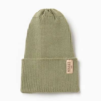 Шапка детская MINAKU, цвет хаки, размер 48-52 (3-5 лет)