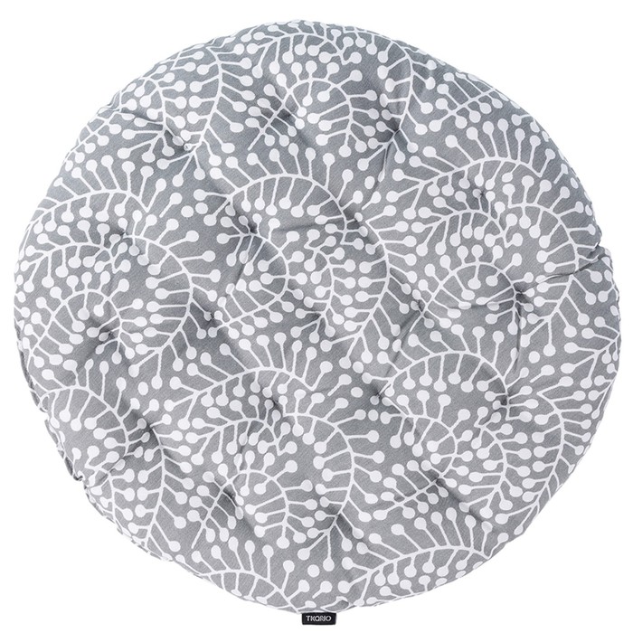 Подушка на стул круглая серого цвета Scandinavian touch, размер 40 см - Фото 1