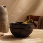 Салатники SL Home «Дарк», 1.2 л, d=18.5 см, набор 2 шт., фарфор, чёрные - Фото 6