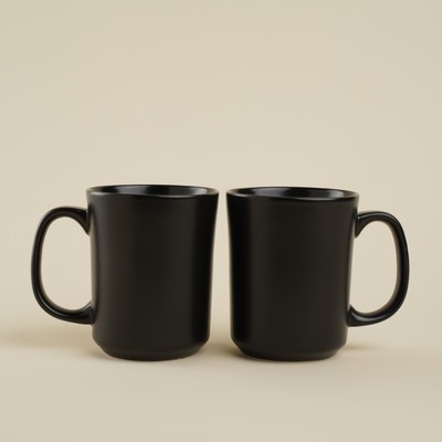 Кружки SL Home «Дарк», 400 мл, набор 2 шт., фарфор, чёрные
