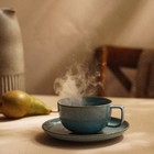 Чайная пара фарфоровая SL Home «Аззура», 2 предмета: чашка 300 мл, блюдце d=16,5 см, цвет бирюзовый 9917179 - фото 319759635