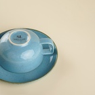 Чайная пара SL Home «Аззура», 2 предмета: чашка 300 мл, блюдце d=16.7 см, фарфор, бирюзовая - Фото 5