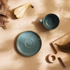 Чайная пара SL Home «Аззура», 2 предмета: чашка 300 мл, блюдце d=16.7 см, фарфор, бирюзовая 9917179 Чайная пара SL Home «Аззура», 2 предмета: чашка 300 мл, блюдце d=16.7 см, фарфор, бирюзовая 9917179