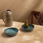 Тарелки глубокие SL Home «Аззура», 750 мл, набор 2 шт., фарфор, бирюзовые - Фото 5