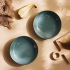 Тарелки глубокие SL Home «Аззура», 750 мл, набор 2 шт., фарфор, бирюзовые - Фото 7