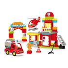 Конструктор «Пожарная станция», 2 варианта сборки, 92 детали, уценка 10265907