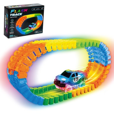 Автотрек Flash Track, гибкий, светится в темноте, 49 деталей, уценка