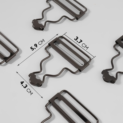 Застёжка для комбинезона, 37 мм, 10 шт., цвет чёрный никель