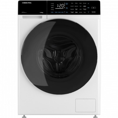 Стиральная машина HIBERG i-DDQ9 - 612 W, класс А+++, 1200 об/мин, до 6 кг, бело-чёрная