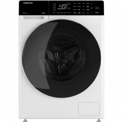 Стиральная машина HIBERG i-DDQ9 - 712 W, класс A+++, 1200 об/мин, до 7 кг, бело-чёрная