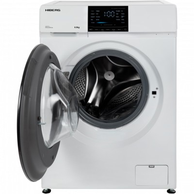 Стиральная машина HIBERG i-DDQ6 - 612 W, класс А+++, 1200 об/мин, до 6 кг, бело-чёрная