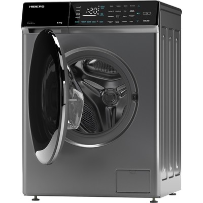 Стиральная машина HIBERG i-DDQ9 - 612 Sd, класс А+++, 1200 об/мин, до 6 кг, серая
