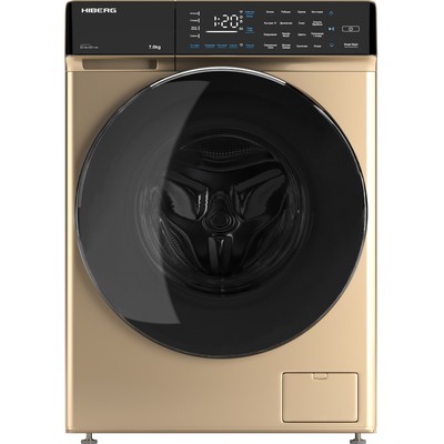 Стиральная машина HIBERG i-DDQ9 - 712 G, класс А+++, 1200 об/мин, до 7 кг, золотистая