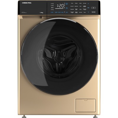 Стиральная машина HIBERG i-DDQ9 - 812 G, класс А+++, 1200 об/мин, до 8 кг, золотистая