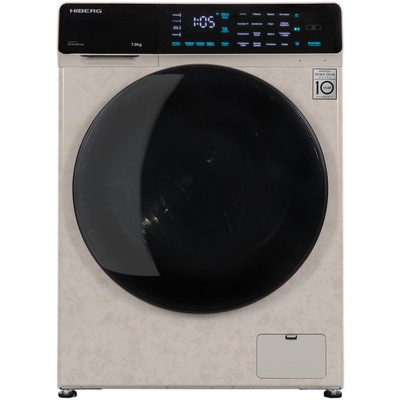 Стиральная машина HIBERG i-DDQ9 - 712 Ym, класс А+++, 1200 об/мин, до 7 кг, бежевая