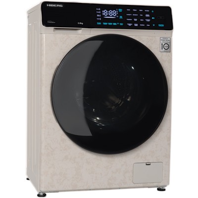Стиральная машина HIBERG i-DDQ9 - 812 Ym, класс А+++, 1200 об/мин, до 8 кг, бежевая