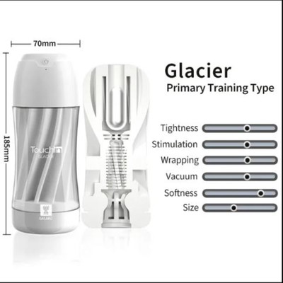 Мастурбатор GALAKU CUP  Glacier, с вибрацией, 20 режимов,  ЗУ USB, белый
