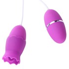 Виброяйца с насадкой для сосков и клитора, 12 режимов, USB, силикон, фиолетовый - Фото 4