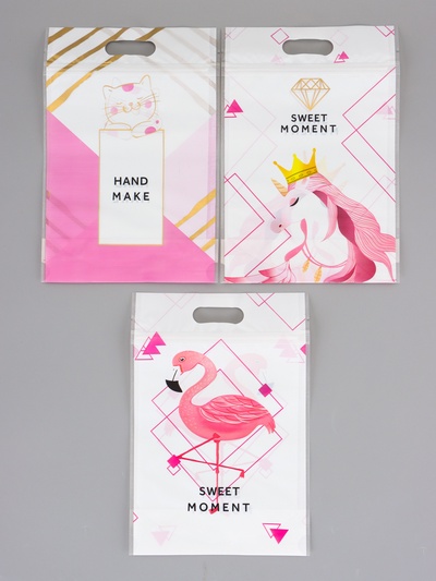 Пакет подарочный, с zip-lock застежкой, 15×23 см, МИКС