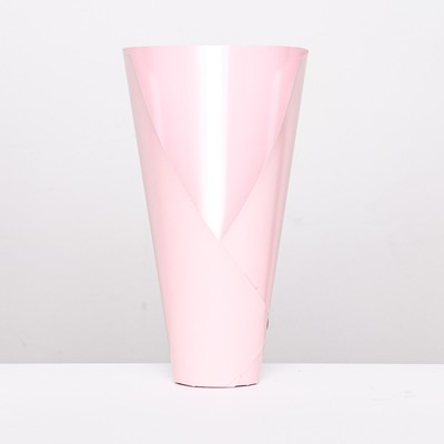 Конус флористический без дна, складной, розовый, 32х30см