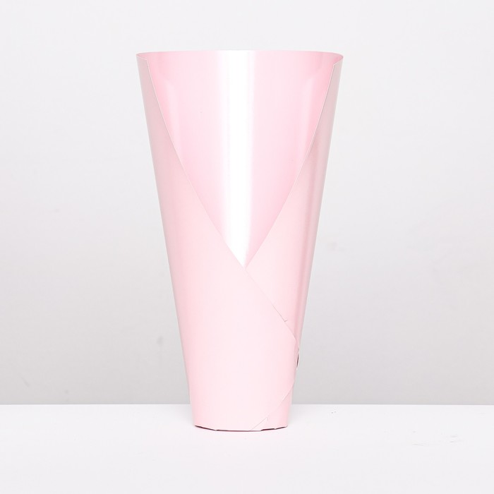 Конус флористический без дна, складной, розовый, 32х30см - Фото 1
